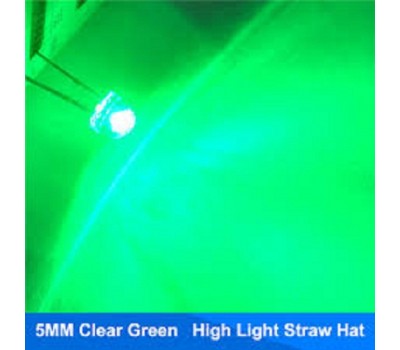 LED کلاهی 5 میلیمتری سبز شفاف