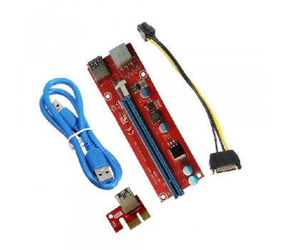 رایزر کارت گرافیک PCI-E 1X به 16X دارای رابط USB3.0 مناسب سیستم ماینر V008W